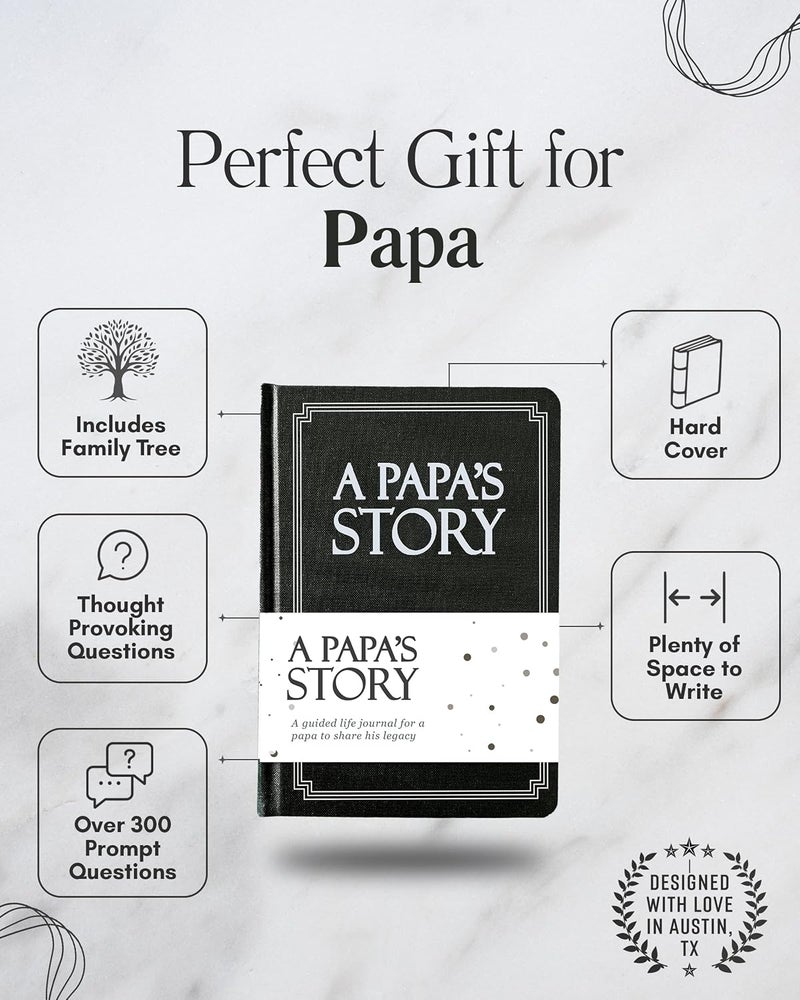 Coco & Lan Papa's Life Story Journal (Hardcover): A Meaningful Keepsake for Papa to Share His Journey and Memories, Book Includes 250+ Prompt Questions, Sentimental Gifts for Father's Day, Birthday & Christmas - Image 2